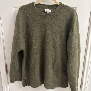 & Other Stories Olive Green Women’s Crewneck Mohair & Wool Sweater